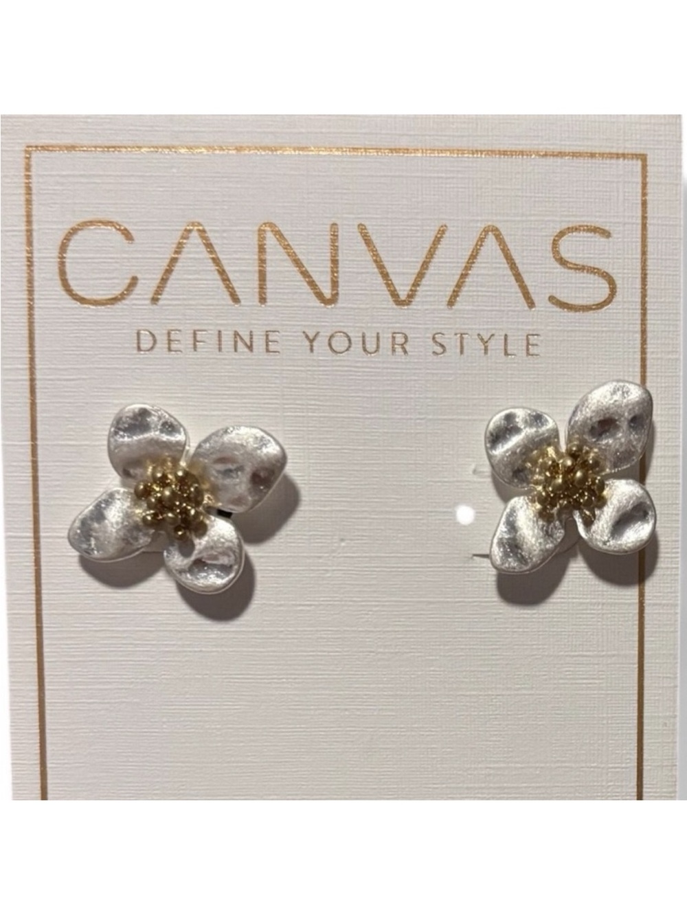 CLOSET CLEAR OUT! Silver & Gold Flower Stud Earrings – NWT